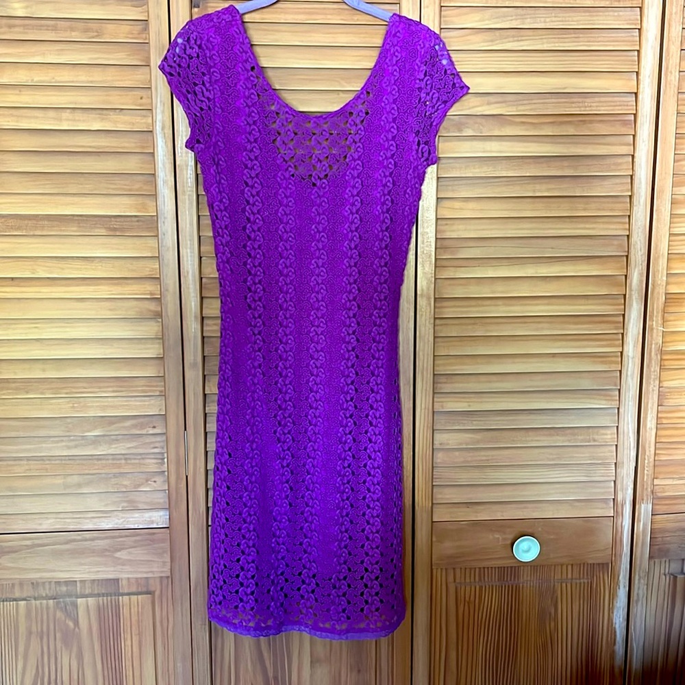 Purple crotchet dress Free People size small